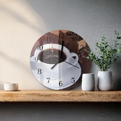 Ronde glazen klok Koffie