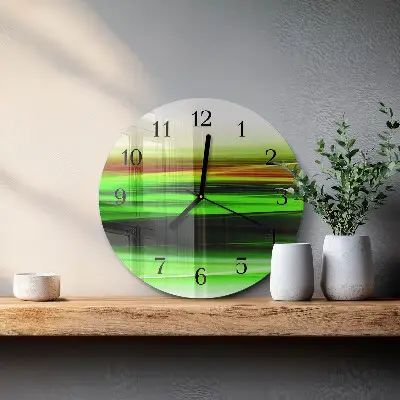 Klok glas met opdruk rond Abstractie