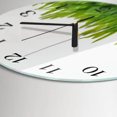 Klok glas met opdruk rond Gras