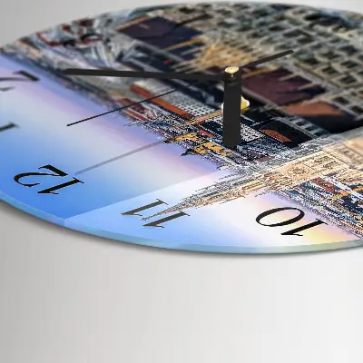 Wandklok glas decoratie rond Horizon