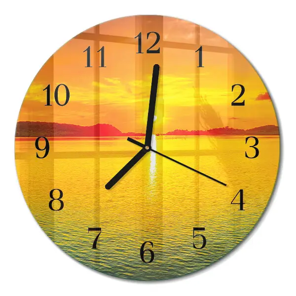 Ronde glazen klok Zonsondergang