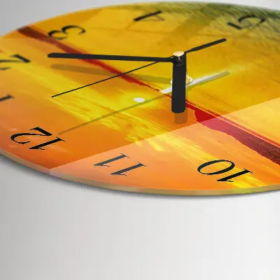 Ronde glazen klok Zonsondergang