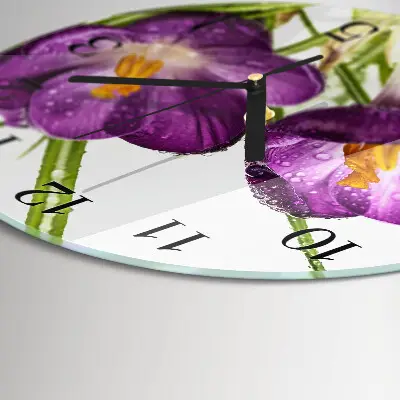 Ronde glas klok Krokussen