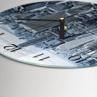Wandklok glas decoratie rond Stad