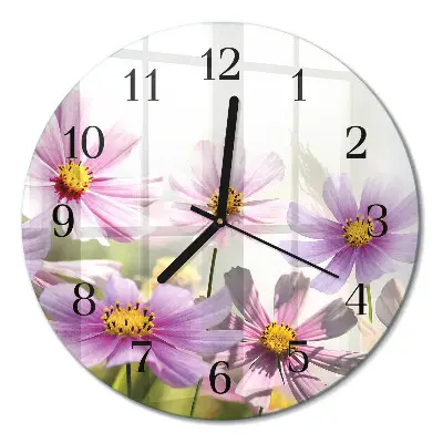 Ronde glazen klok Bloemen
