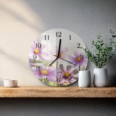 Ronde glazen klok Bloemen