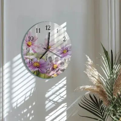 Ronde glazen klok Bloemen