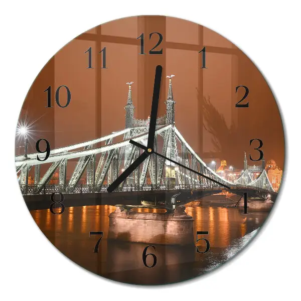 Klok glas met opdruk rond Brug