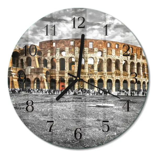 Ronde glazen wandklok Colosseum