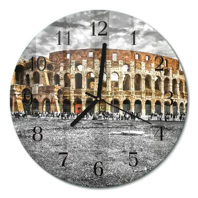 Ronde glazen wandklok Colosseum