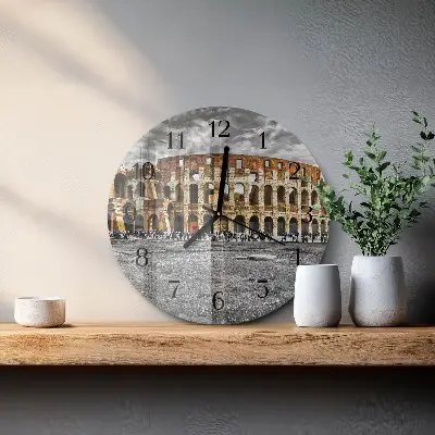 Ronde glazen wandklok Colosseum