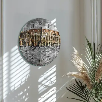 Ronde glazen wandklok Colosseum