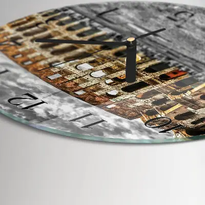 Ronde glazen wandklok Colosseum