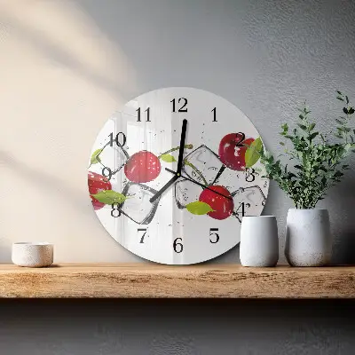 Wandklok glas decoratie rond Kersenijs