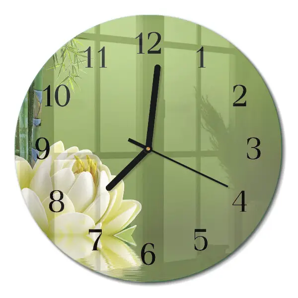 Klok glas met opdruk rond Lelie