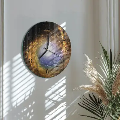 Ronde glazen wandklok Kosmos