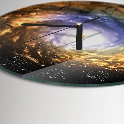 Ronde glazen wandklok Kosmos
