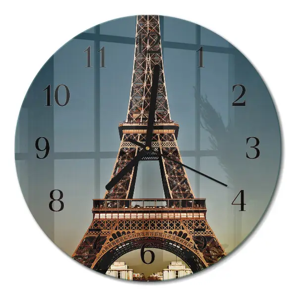 Wandklok glas decoratie rond Eiffeltoren