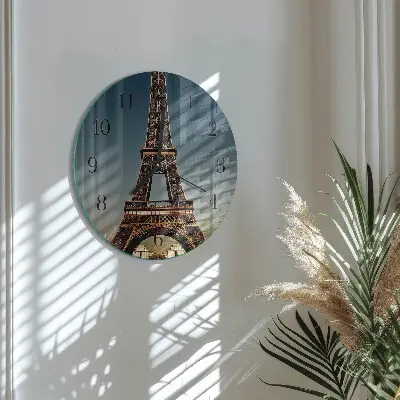 Wandklok glas decoratie rond Eiffeltoren