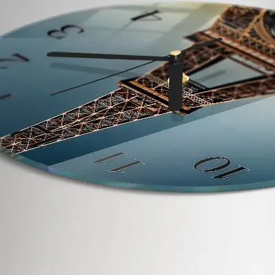 Wandklok glas decoratie rond Eiffeltoren
