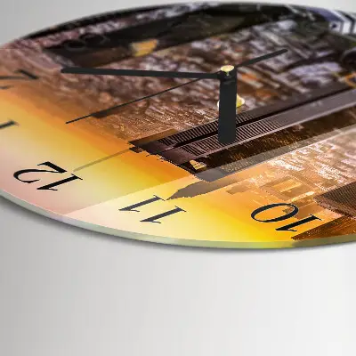Klok glas met opdruk rond Zonsondergang