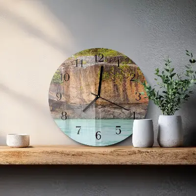 Ronde glazen wandklok Klip