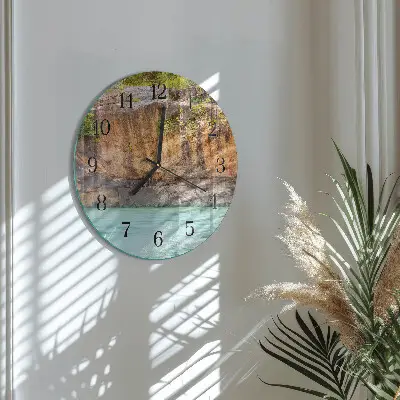 Ronde glazen wandklok Klip