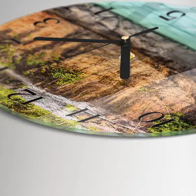 Ronde glazen wandklok Klip