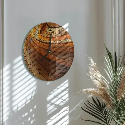 Wandklok glas decoratie rond Abstractie
