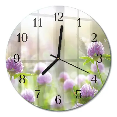 Klok glas met opdruk rond Bloemen