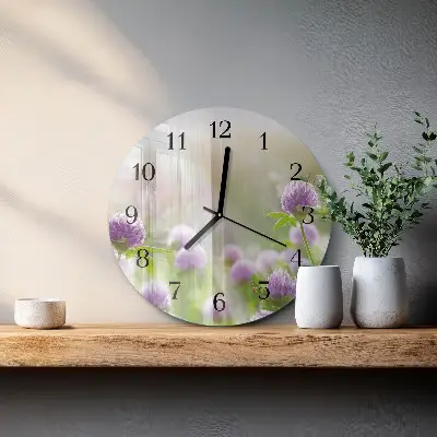 Klok glas met opdruk rond Bloemen