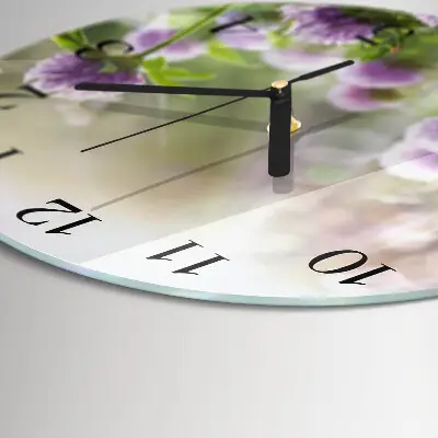 Klok glas met opdruk rond Bloemen