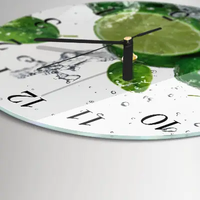 Wandklok glas decoratie rond Calciumcarbonaat