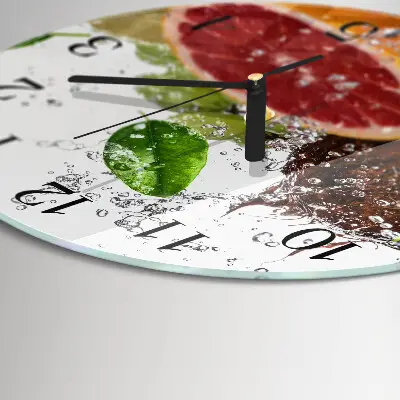 Ronde glas klok Fruit