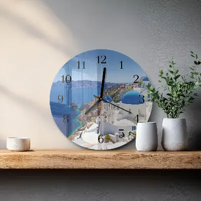 Ronde glazen klok Santorini
