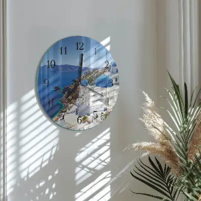 Ronde glazen klok Santorini