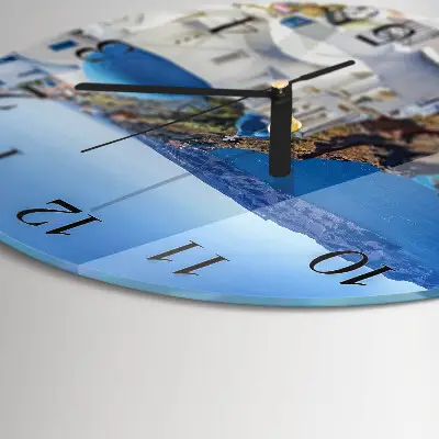 Ronde glazen klok Santorini