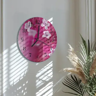 Ronde glas klok Bloemen