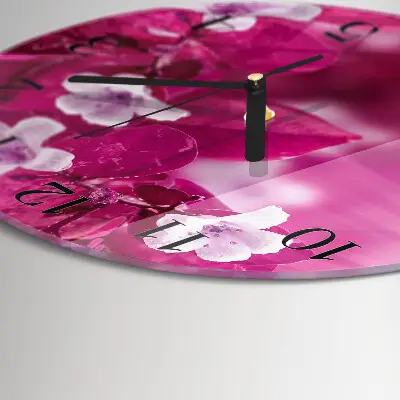 Ronde glas klok Bloemen