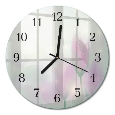 Klok glas met opdruk rond Bloemen