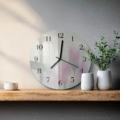 Klok glas met opdruk rond Bloemen