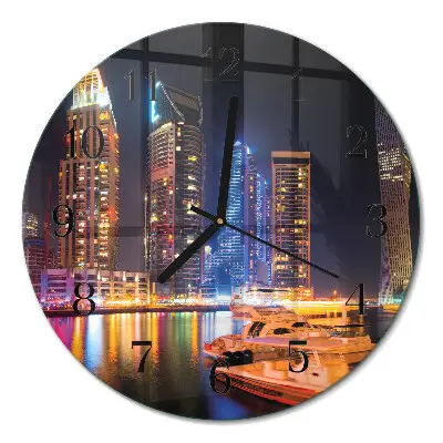 Wandklok glas decoratie rond Horizon