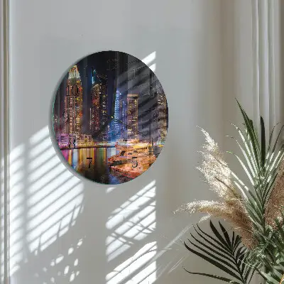 Wandklok glas decoratie rond Horizon