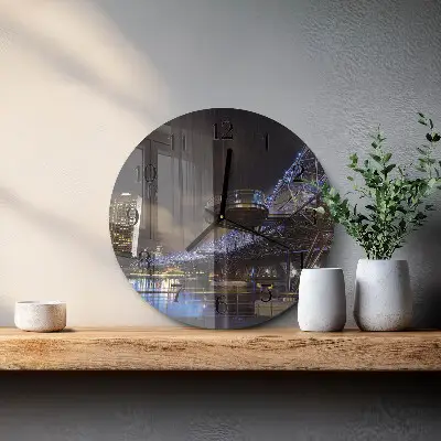 Ronde glazen klok Nacht