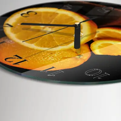 Klok glas met opdruk rond Sinaasappels