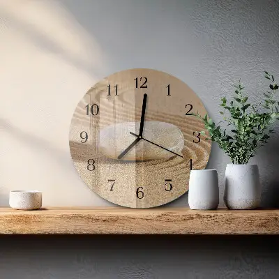 Ronde glazen klok Steenzand