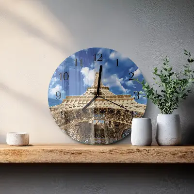 Ronde glas klok Eiffeltoren