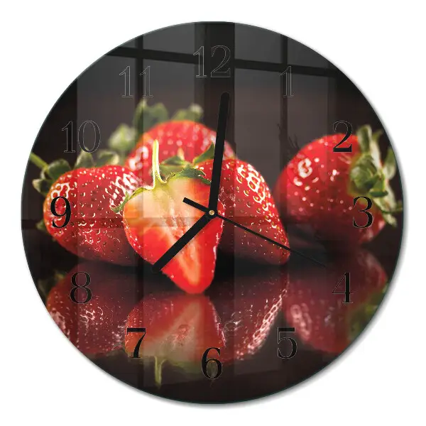 Klok glas met opdruk rond Aardbeien
