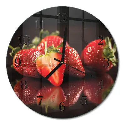 Klok glas met opdruk rond Aardbeien