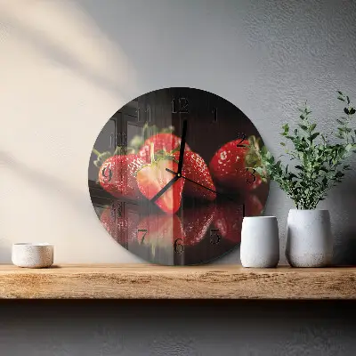 Klok glas met opdruk rond Aardbeien